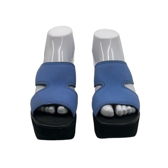 Beach Club By Seychelles Blue Wedge Slip On Sandals Size 5 Women’s - Picture 3 of 9